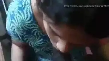 Housemaid sucking dick of her abode owner during the time that his wife away