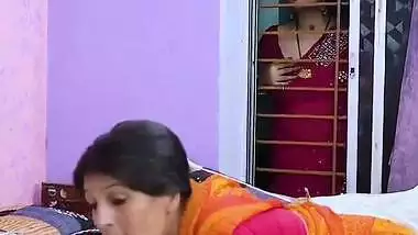 Indian porn of a mom getting horny watching her son fucking