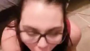 Neighbors slut wife sucks my dick and eats my cum while he cooks dinner
