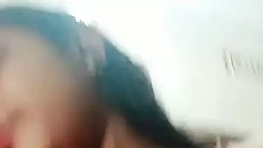 Big boob girl shows her boobs on a video call sex