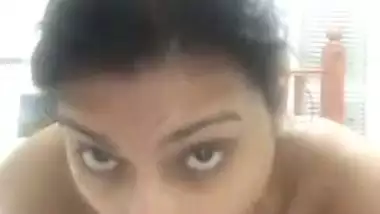 Young and horny girl enjoys with a big dildo