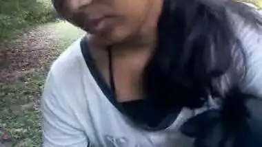 Hot gujrati girl neha with her boyfriend manu in park showing her big juicy breasts