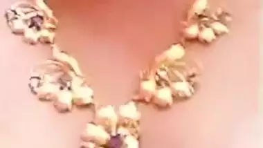 Village XXX wife shows off boobs and snatch in the Desi solo MMS video