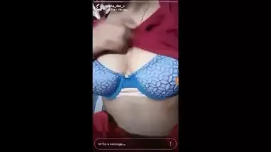 No way miss ! Sneha insta live strip to bra, Pressing boobs,Areola visible
