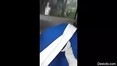 Desi collage teen girl sucking cock of her lover on request in car