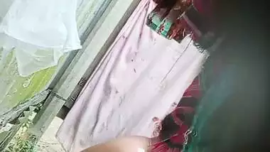 Outdoor nude bath video update of viral busty MILF