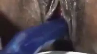 Excited Indian girl needs no sex when blue XXX toy is at hand