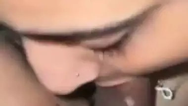 Hot boobs show by girlfriend during deep throat blowjob