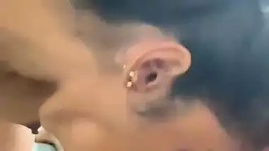 Slim wife licking dick and blowjob like a pro slut