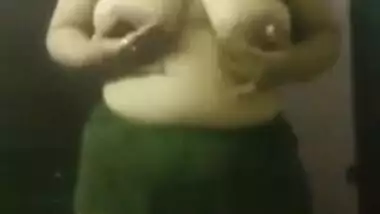 Desi beauty with hairy XXX cunt takes her sex tits to light too