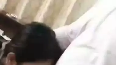 A 21-year-old college girl gives a desi blowjob to her lover