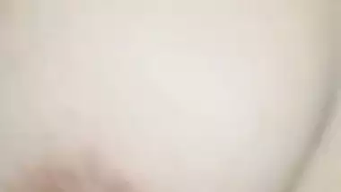 Gorgeous girlfriend naked boobs show selfie for lover