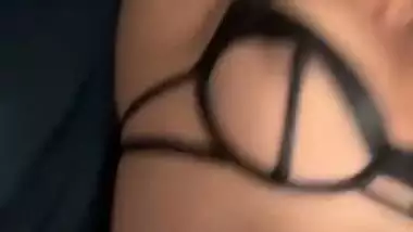 Indian wife in lingerie moaning with husband fucking