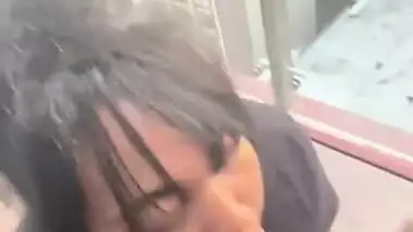 OMG!!!! BLACK GIRL CAUGHT OUTSIDE ON BALCONY SUCKING a BBC!! IT GETS VERY SLOPPY!!!!!