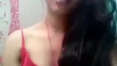 Indian girl exposes boobies and takes panties off in her room in homemade porn