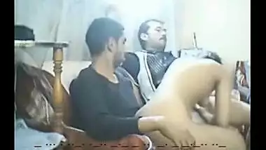 Young call girl enjoys a hardcore threesome with her clients