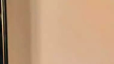 Hot wife boob sucking by husband in front of mirror