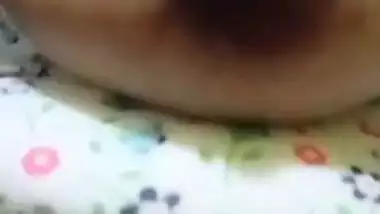 Cute girl opens bra to show sexy boobs to lover