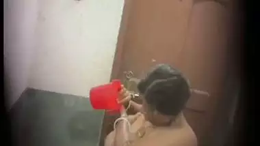 Huge boobs mom pouring water on breasts caught by son