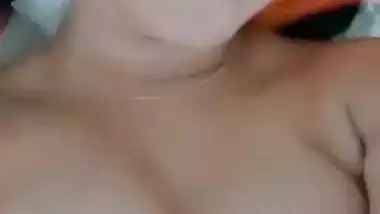 Cute girl boobs showing selfie upon boyfriend request